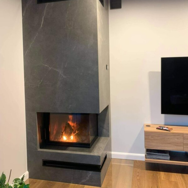 Kominek powietrzny stalowy KRATKI MBZ prawy BS 13 kW Ø 200