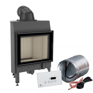 Inteligentny kominek powietrzny stalowy KRATKI NADIA 10 kW Ø 200 MSK GLASS