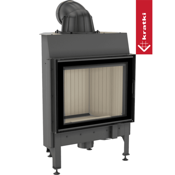 Inteligentny kominek powietrzny stalowy KRATKI NADIA 10 kW Ø 200 MSK GLASS