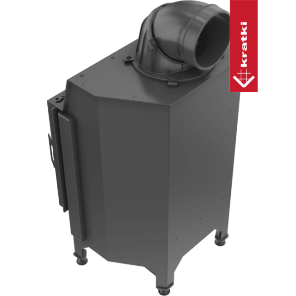 Inteligentny kominek powietrzny stalowy KRATKI NADIA 10 kW Ø 200 MSK GLASS
