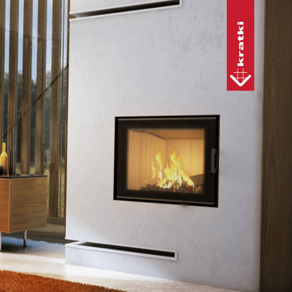 Inteligentny kominek powietrzny stalowy KRATKI NADIA 10 kW Ø 200 MSK GLASS
