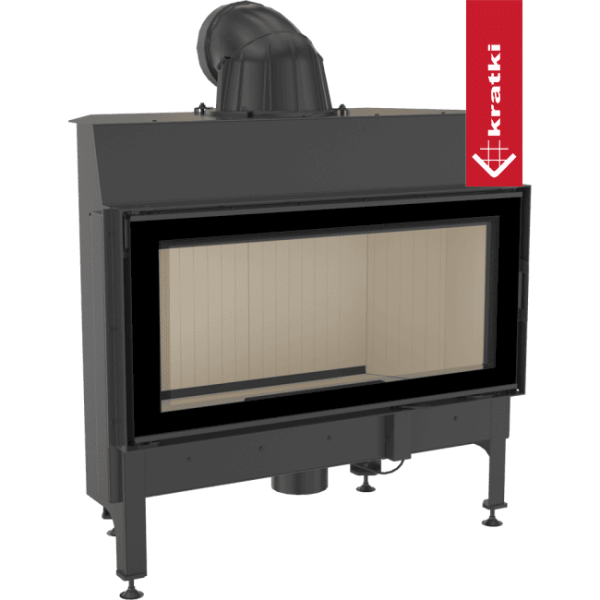 Inteligentny kominek powietrzny stalowy KRATKI NADIA 14 kW Ø 200 MSK GLASS