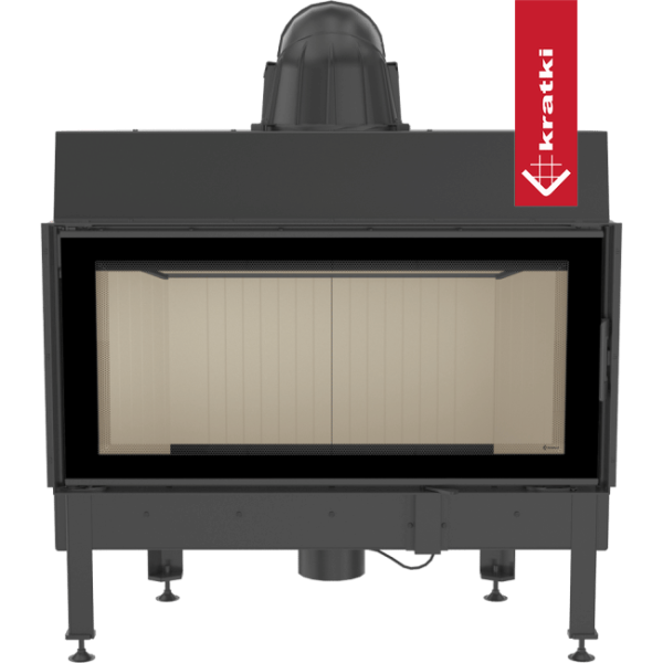 Inteligentny kominek powietrzny stalowy KRATKI NADIA 14 kW Ø 200 MSK GLASS