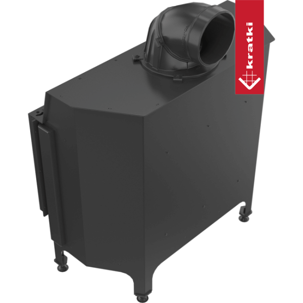 Inteligentny kominek powietrzny stalowy KRATKI NADIA 14 kW Ø 200 MSK GLASS