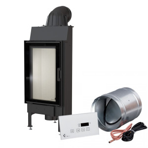 Inteligentny kominek powietrzny stalowy KRATKI NADIA 9 kW Ø 200 MSK GLASS