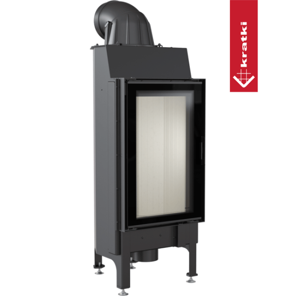 Inteligentny kominek powietrzny stalowy KRATKI NADIA 9 kW Ø 200 MSK GLASS