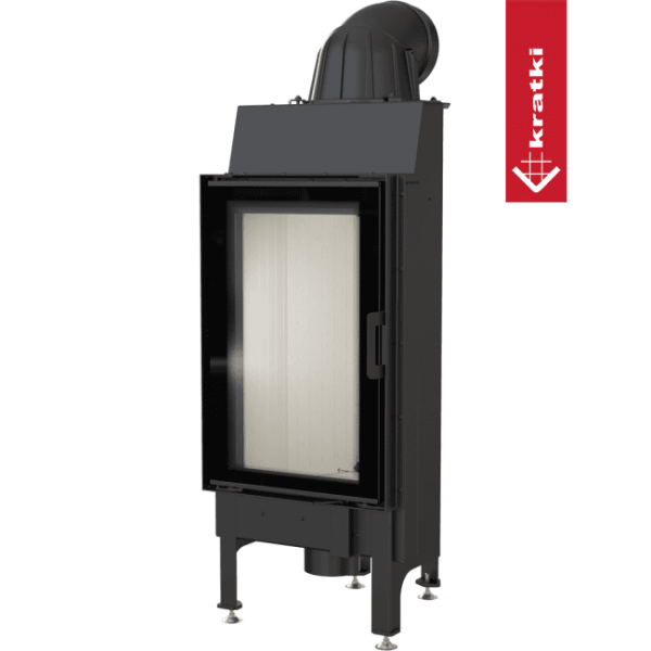Inteligentny kominek powietrzny stalowy KRATKI NADIA 9 kW Ø 200 MSK GLASS