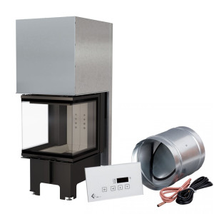 Inteligentny kominek powietrzny KRATKI NBC 500/500 8 kW Ø 200 Gilotyna MSK GLASS