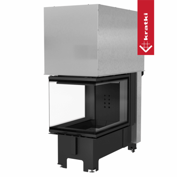 Inteligentny kominek NBU 500/700 11 kW Ø 200 Gilotyna czarne wyłożenie MSK GLASS
