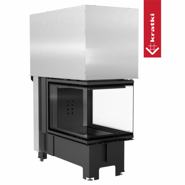 Inteligentny kominek NBU 500/700 11 kW Ø 200 Gilotyna czarne wyłożenie MSK GLASS