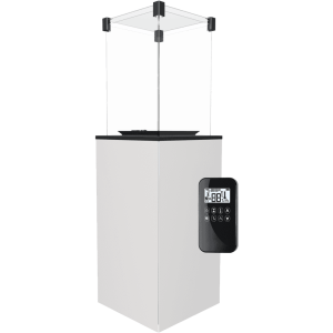 Ogrzewacz gazowy Patio panel szklany biały sterowanie automatyczne 8,2 kW