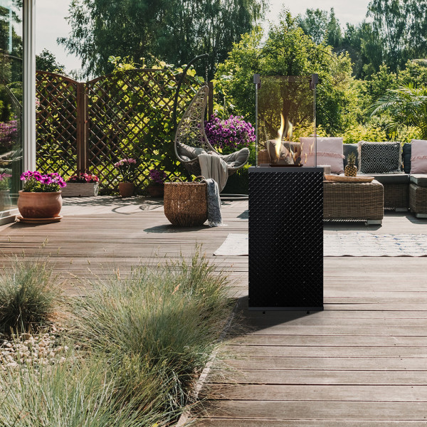 Ogrzewacz gazowy Patio panel szklany czarny pikowany 8,2 kW