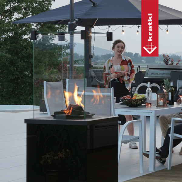 Ogrzewacz gazowy Patio panel szklany sterowanie manualne 8,2 kW
