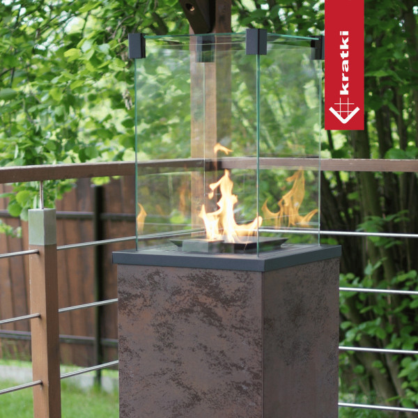 Ogrzewacz gazowy Patio Mini spiek Oxide Nero sterowanie automatyczne 8,2 kW