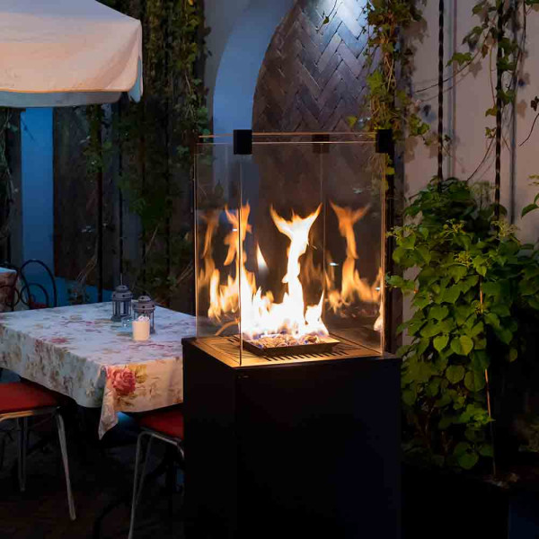 Ogrzewacz gazowy Patio Mini panel szklany czarny sterowanie automatyczne 8,2 kW