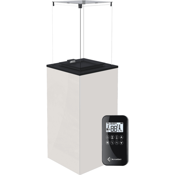 Ogrzewacz gazowy Patio Mini panel szklany biały sterowanie automatyczne 8,2 kW