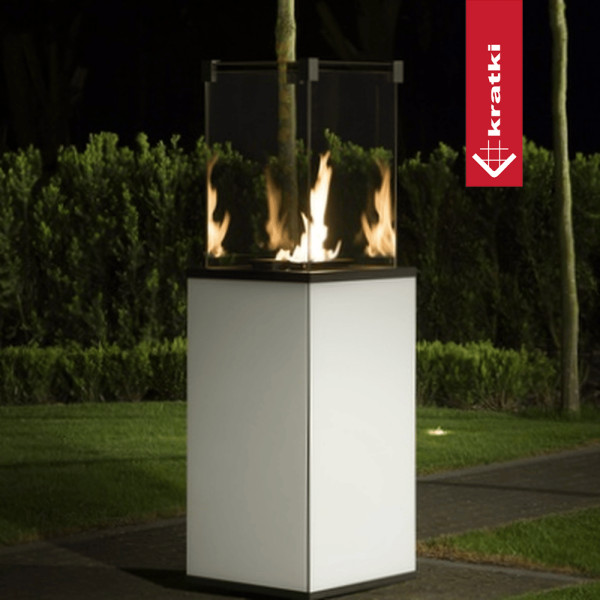 Ogrzewacz gazowy Patio Mini panel szklany biały sterowanie automatyczne 8,2 kW