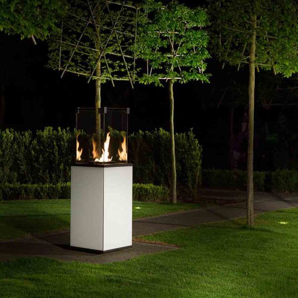 Ogrzewacz gazowy Patio Mini panel szklany biały sterowanie manualne 8,2 kW
