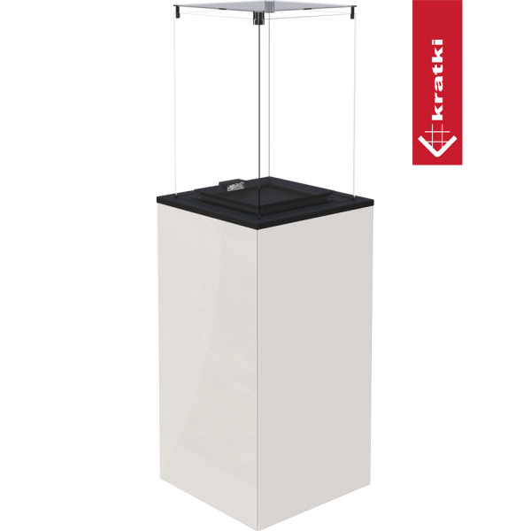 Ogrzewacz gazowy Patio Mini panel szklany biały sterowanie manualne 8,2 kW