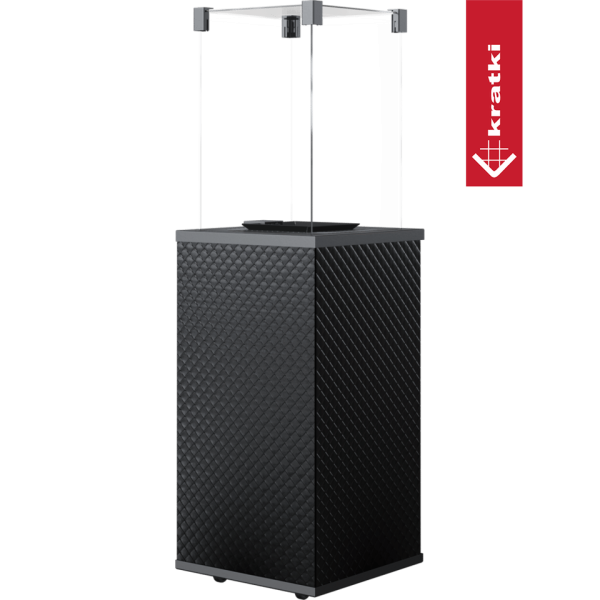 Ogrzewacz gazowy Patio Mini panel szklany czarny pikowany sterowanie manualne 8,2 kW