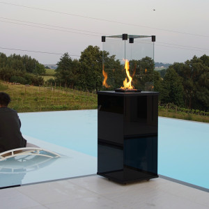 Ogrzewacz gazowy Patio Mini panel szklany czarny sterowanie manualne 8,2 kW