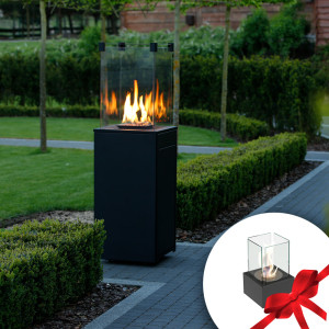 Ogrzewacz gazowy PATIO MINI stalowy + biokominek TANGO/1 czarny GRATIS