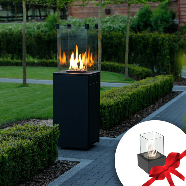Ogrzewacz gazowy PATIO MINI stalowy + biokominek TANGO/1 czarny GRATIS