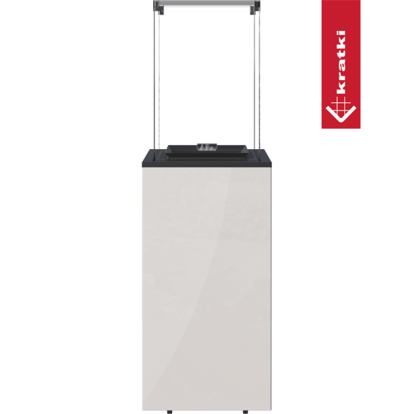Ogrzewacz gazowy Patio Mini panel szklany biały sterowanie manualne 8,2 kW