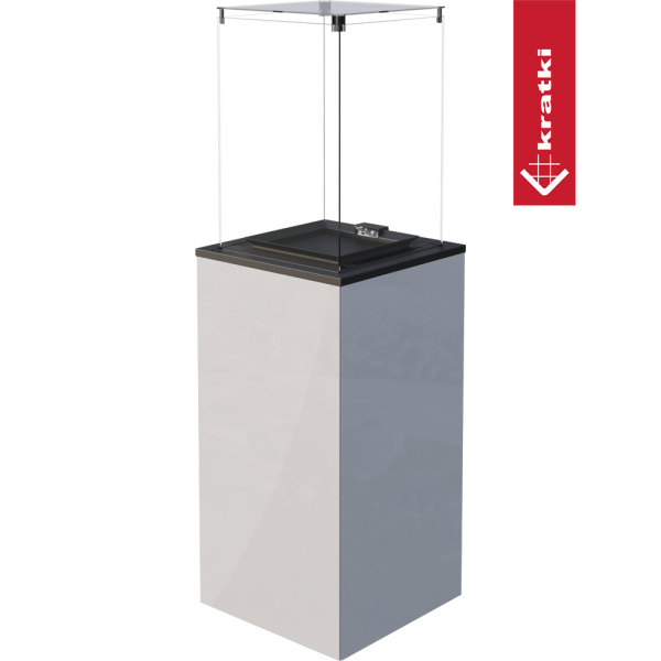 Ogrzewacz gazowy Patio Mini panel szklany biały sterowanie manualne 8,2 kW