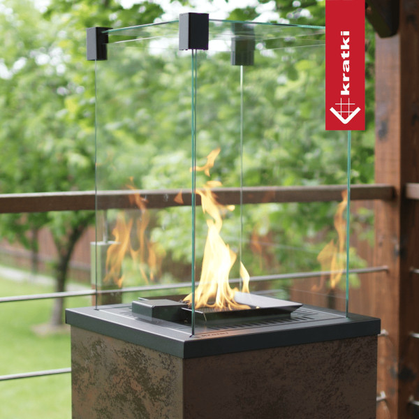 Ogrzewacz gazowy Patio Mini spiek Oxide Nero sterowanie manualne 8,2 kW