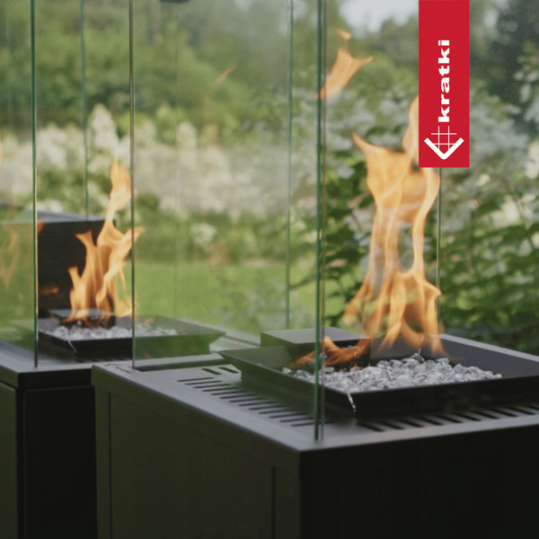 Ogrzewacz gazowy Patio Mini panel szklany czarny sterowanie manualne 8,2 kW