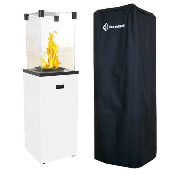 Ogrzewacz gazowy Patio Slim biały 8,2 kW zestaw z pokrowcem