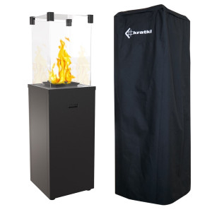 Ogrzewacz gazowy Patio Slim czarny 8,2 kW zestaw z pokrowcem