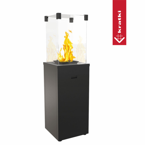 Ogrzewacz gazowy Patio Slim czarny 8,2 kW zestaw z pokrowcem