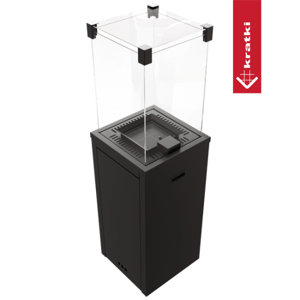Ogrzewacz gazowy Patio Slim czarny 8,2 kW zestaw z pokrowcem