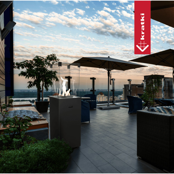 Ogrzewacz gazowy Patio Slim czarny 8,2 kW zestaw z pokrowcem