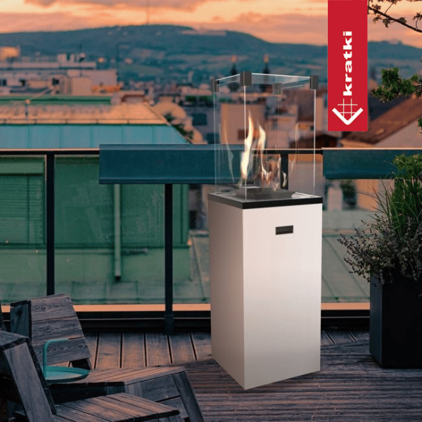 Ogrzewacz gazowy Patio Slim stalowy biały sterowanie manualne 8,2 kW