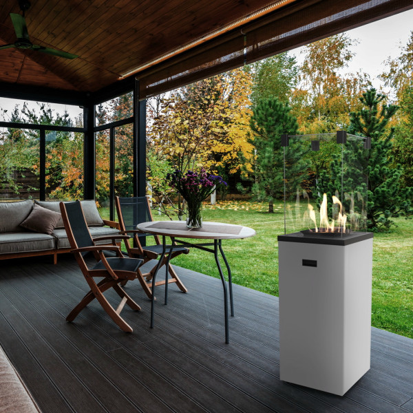 Ogrzewacz gazowy Patio Slim stalowy biały sterowanie manualne 8,2 kW
