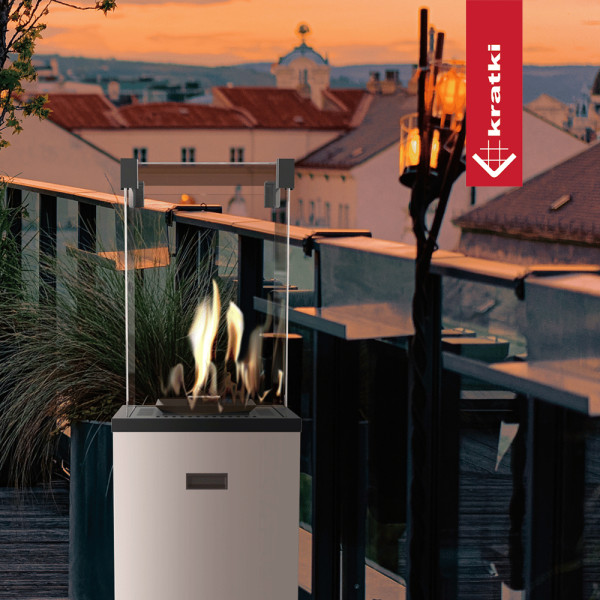 Ogrzewacz gazowy Patio Slim stalowy biały sterowanie manualne 8,2 kW
