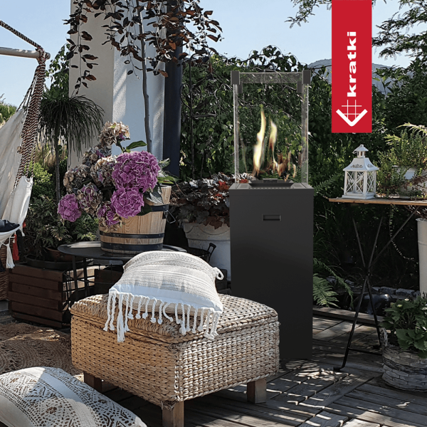 Ogrzewacz gazowy Patio Slim stalowy czarny sterowanie manualne 8,2 kW