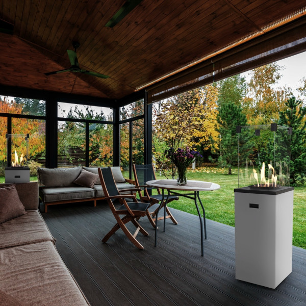 Ogrzewacz gazowy Patio Slim stalowy biały sterowanie manualne 8,2 kW