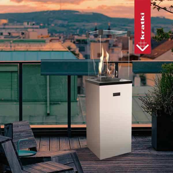 Ogrzewacz gazowy Patio Slim stalowy biały sterowanie manualne 8,2 kW
