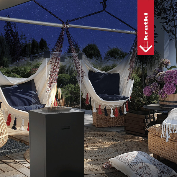 Ogrzewacz gazowy Patio Slim stalowy czarny sterowanie manualne 8,2 kW