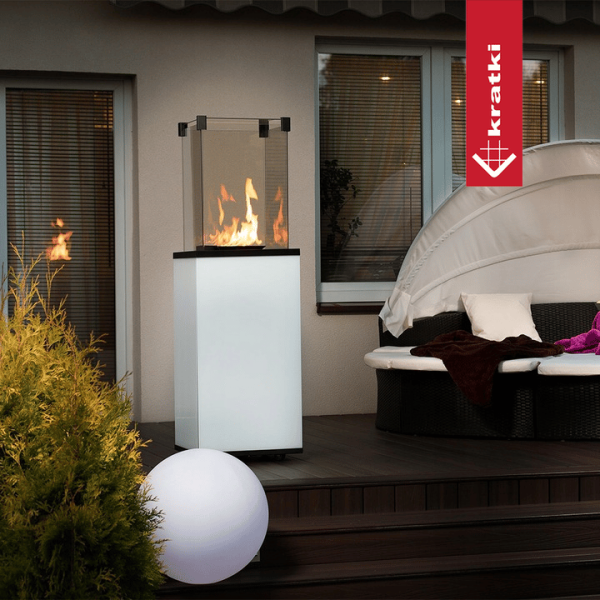 Ogrzewacz gazowy Patio Slim stalowy biały sterowanie manualne 8,2 kW