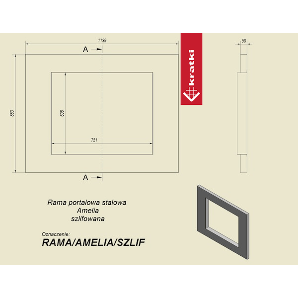 Rama szlifowana do wkładu AMELIA