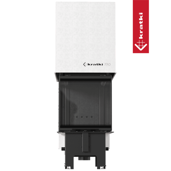 Kominek KRATKI REGNOR 500/700 8 kW Ø 200 3-szybowy, czarne wyłożenie z domykaniem