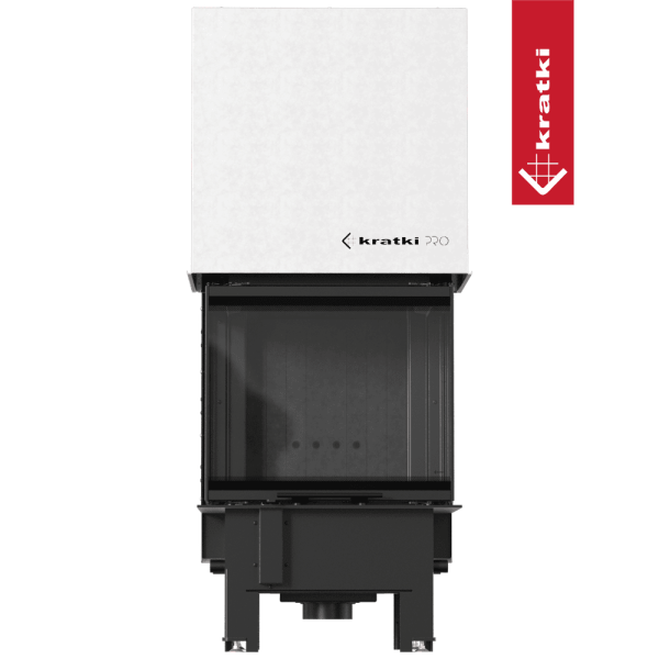 Kominek KRATKI REGNOR 600/400 7 kW Ø 200 3-szybowy, czarne wyłożenie