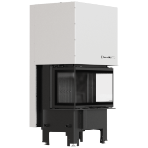 Kominek KRATKI REGNOR 680/280 6 kW Ø 160 3-szybowy, czarne wyłożenie z domykaniem