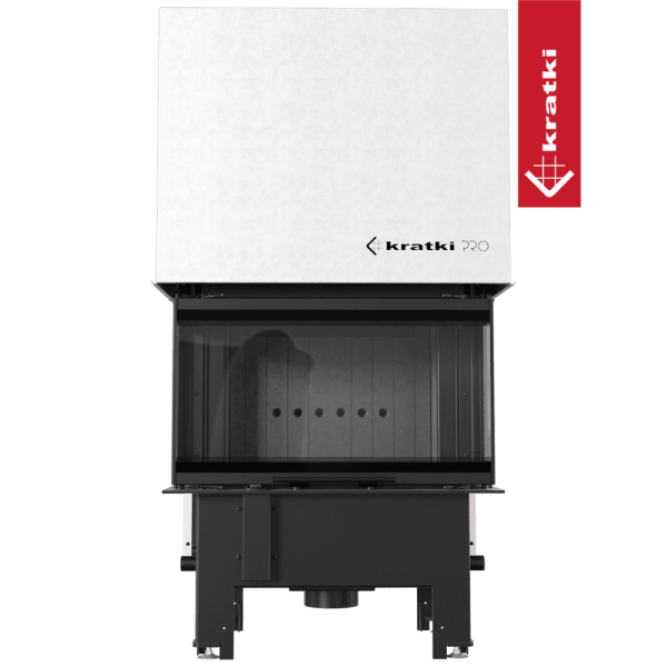Kominek KRATKI REGNOR 680/280 6 kW Ø 160 3-szybowy, czarne wyłożenie