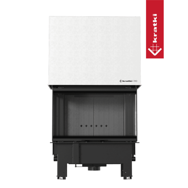 Kominek powietrzny stalowy KRATKI REGNOR 800/400 Szpros 8 kW Ø 200 czarne wyłożenie z domykaniem